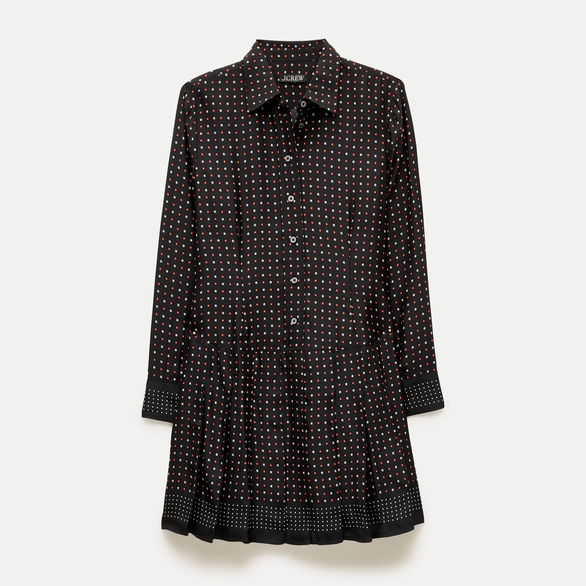 Ophelia long-sleeve dress in daisy-print viscose twill - 1