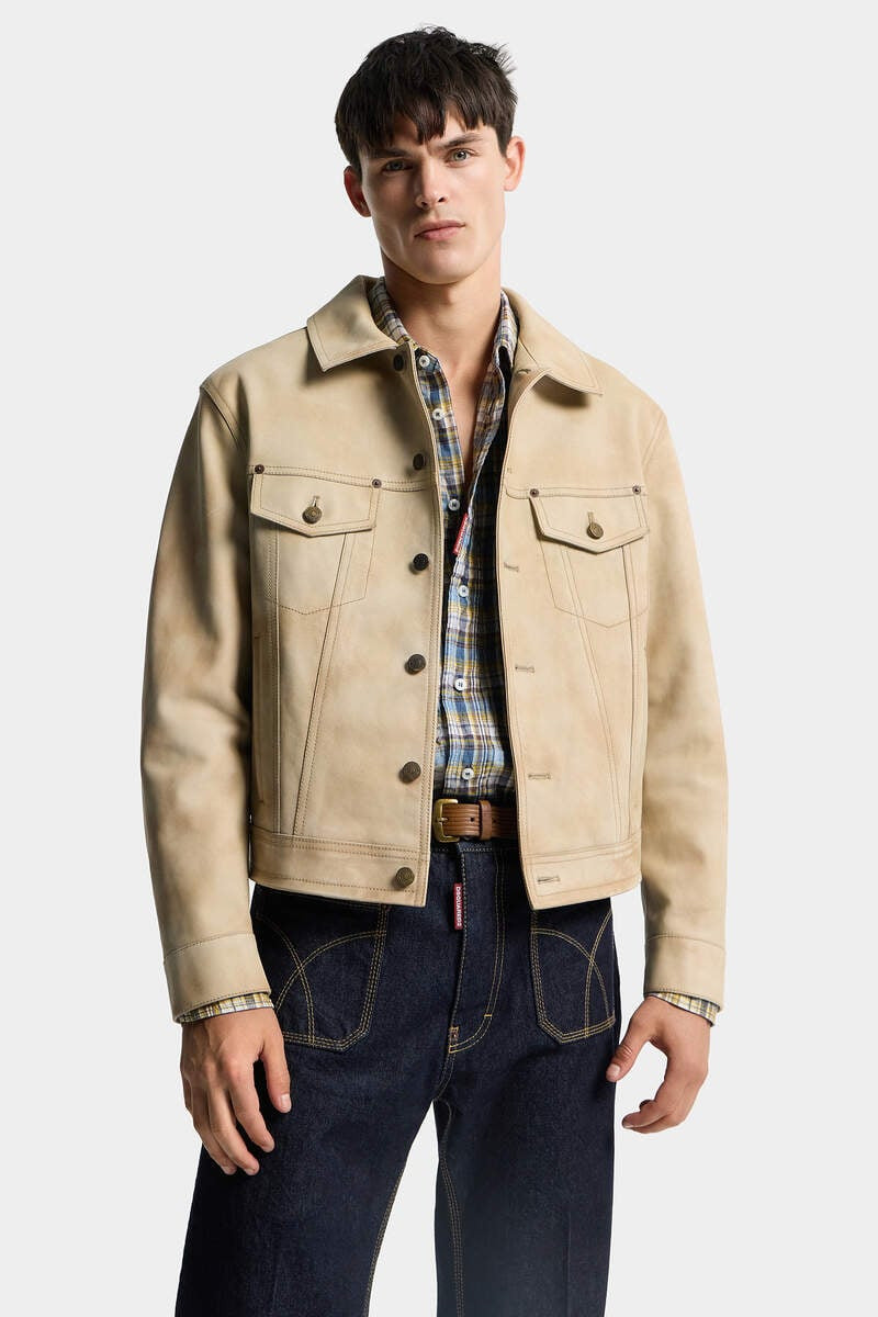 LEATHER JEAN JACKET 3