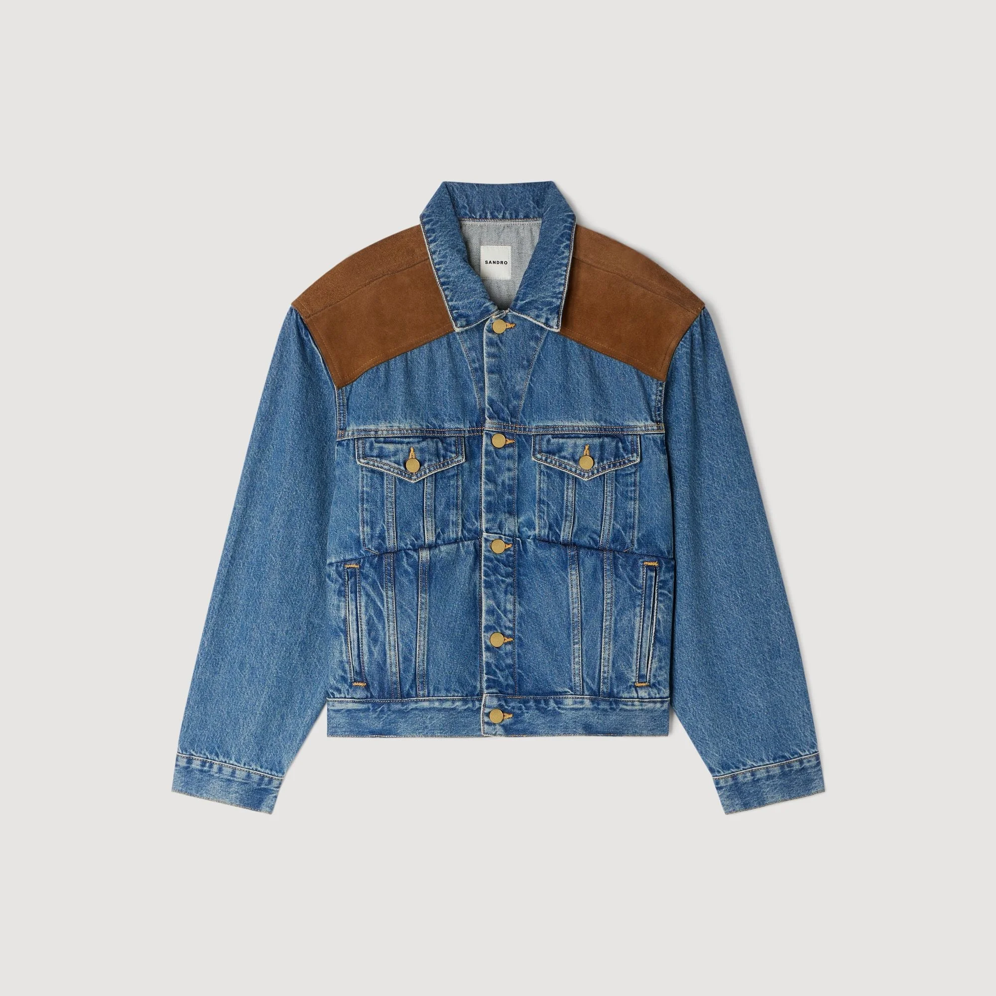 DENIM AND SUEDE JACKET - 1