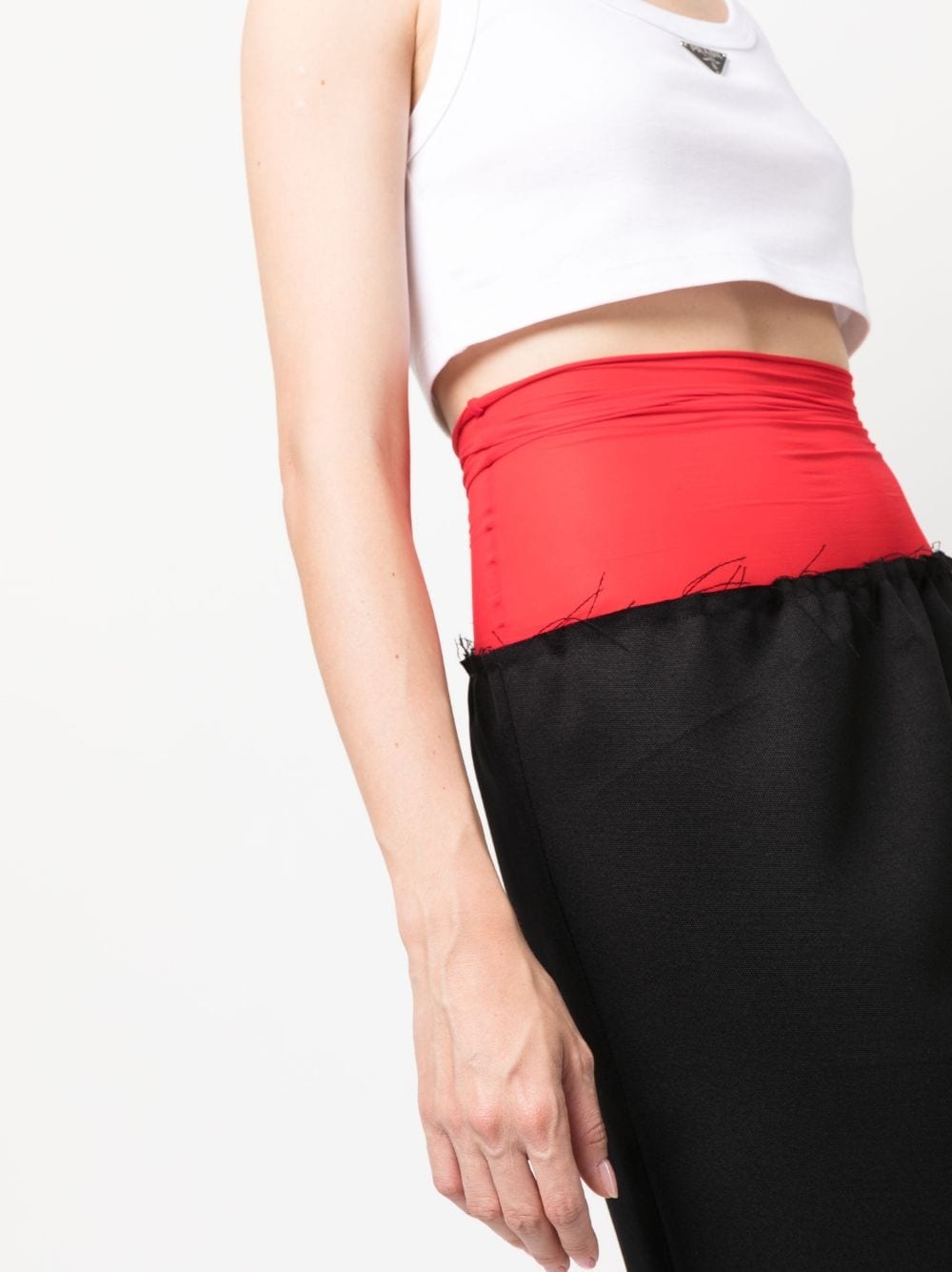 two-tone knee-length skirt - 5