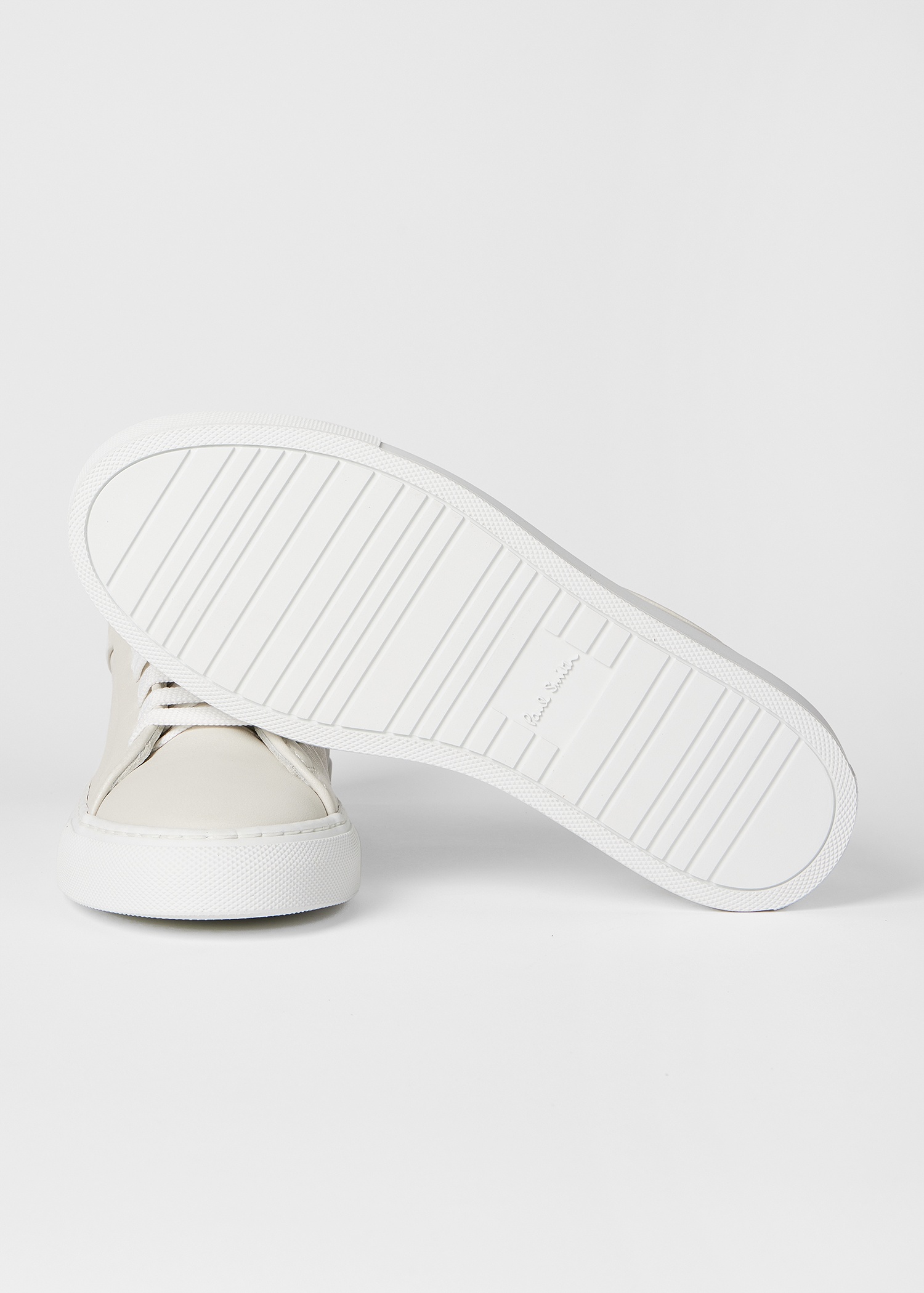 Women's White Basso Leather Trainers - 2