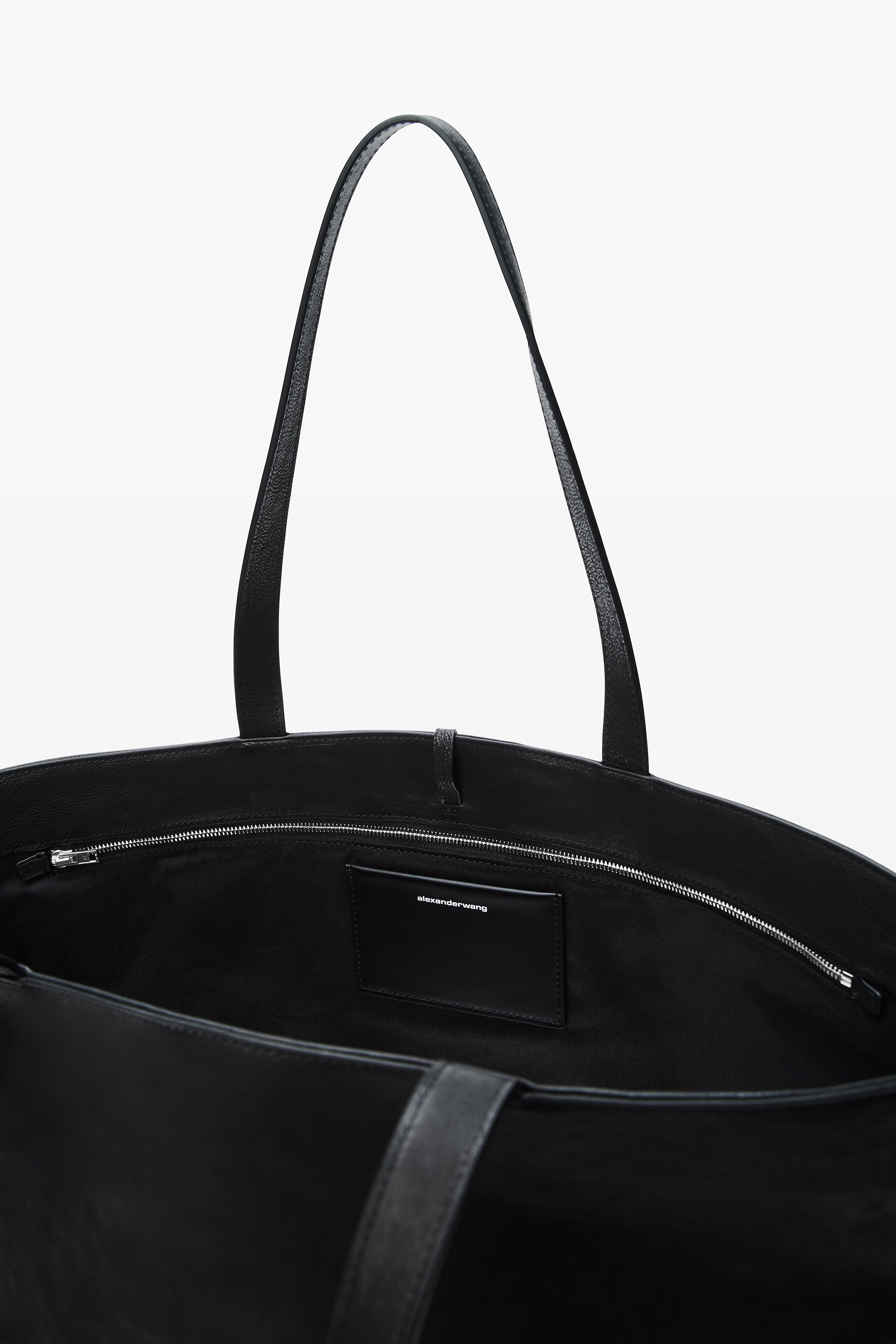 Black Leather Punch Tote - 5