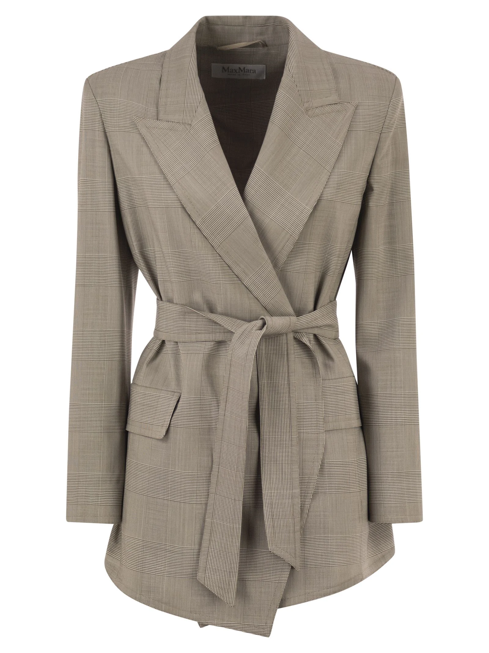 Max Mara Women Mxmnasello - Prince Of Wales Tailored Blazer With Belt - 1
