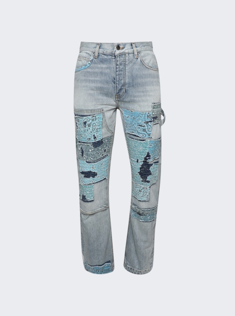 Patchwork Bandana Carpenter Jean Stone Indigo - 1
