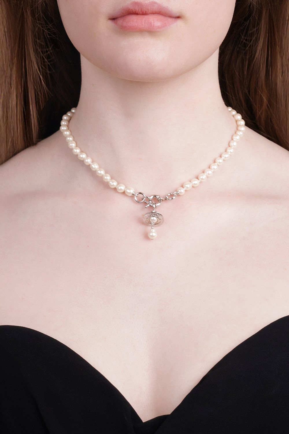 ALEKSA PEARL NECKLACE | CREAM ROSE PEARL/SILVER - 3