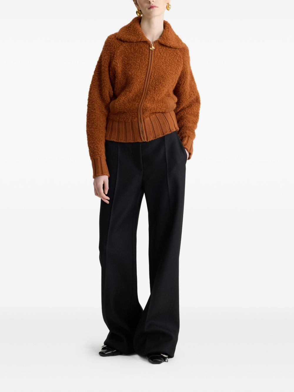 bouclé zip-front jacket - 2