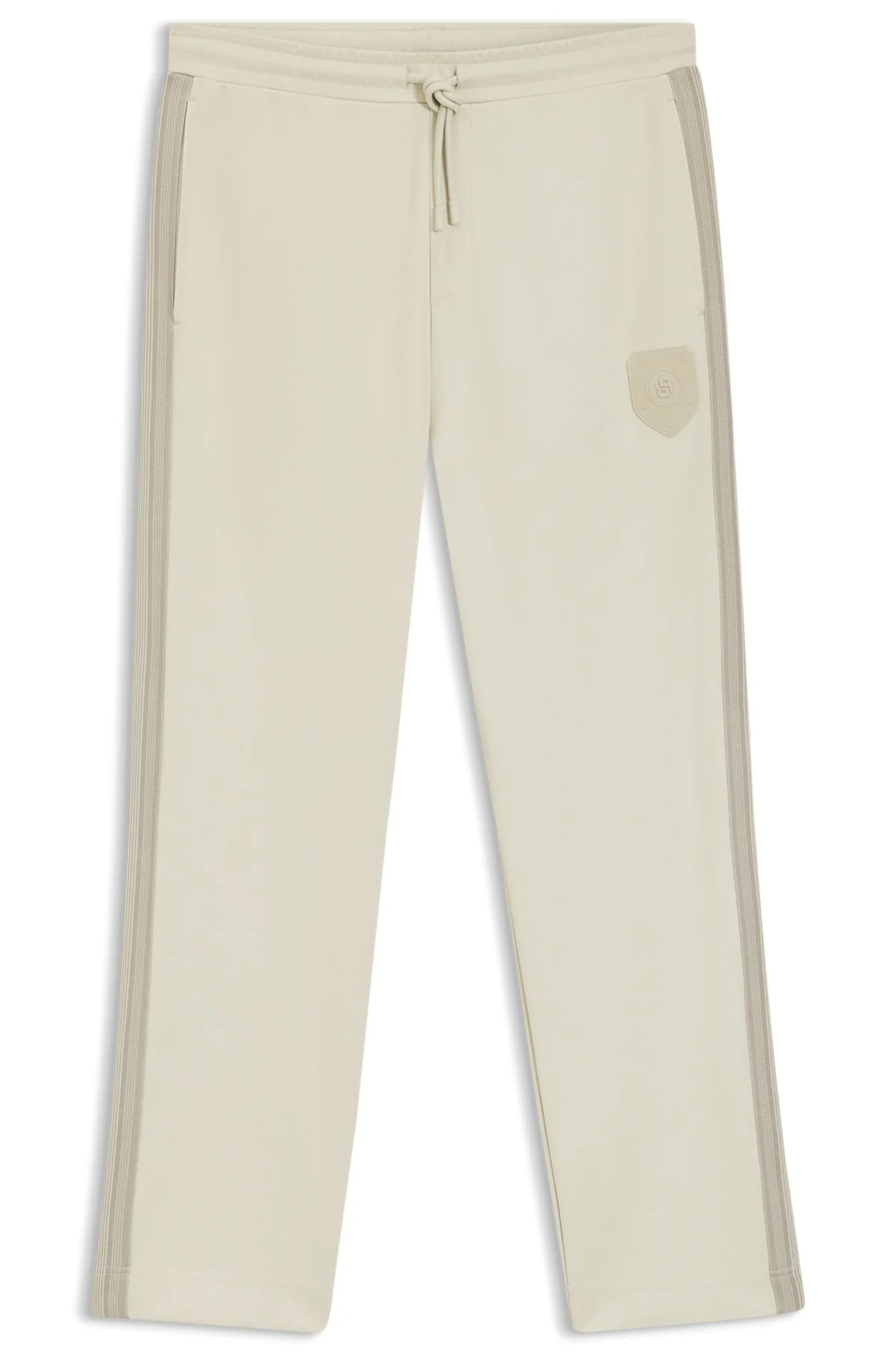 CREST-LOGO TRACKSUIT BOTTOMS IN A REGULAR FIT - 1