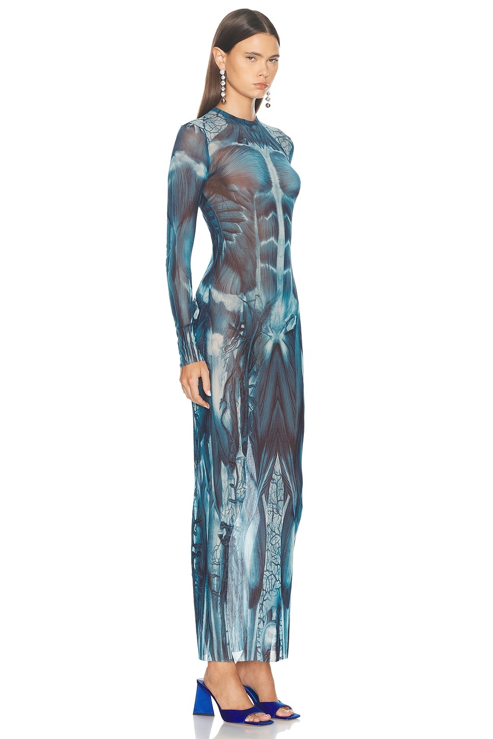 Ecorche Mesh Long Printed Dress - 2