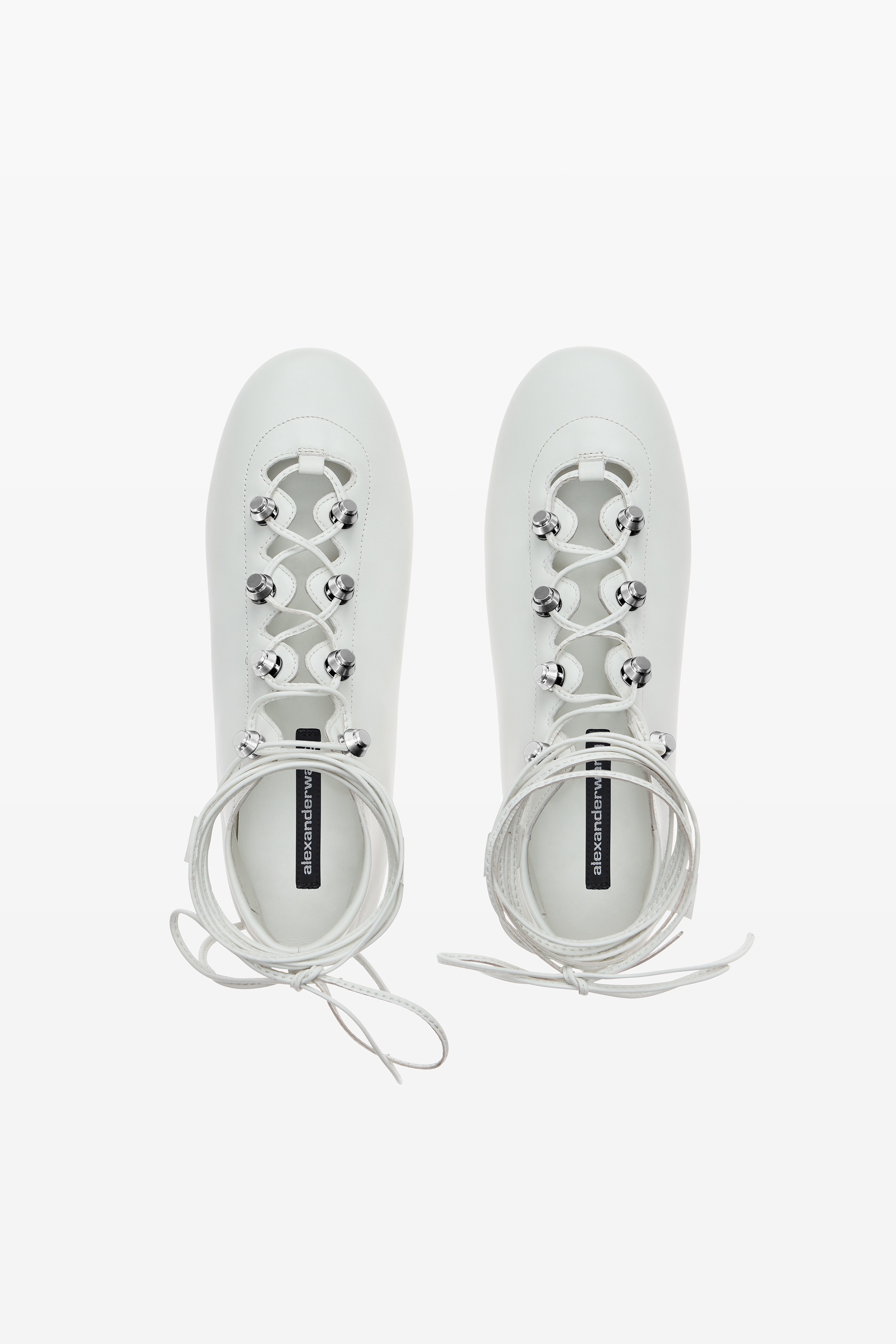 Vyolette Lace-Up Flat in Leather - 6