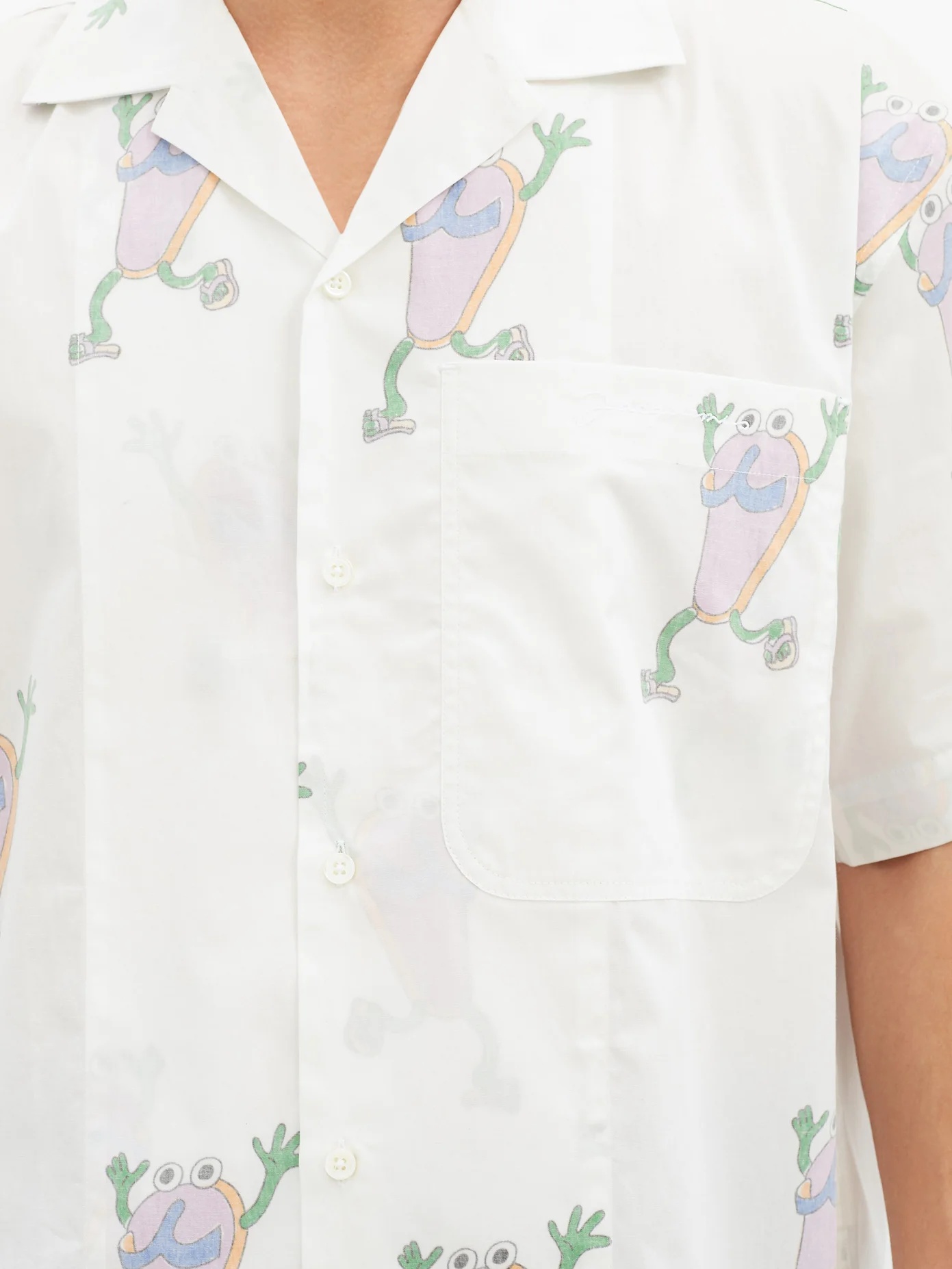 Flip flop-print cotton-poplin shirt - 3