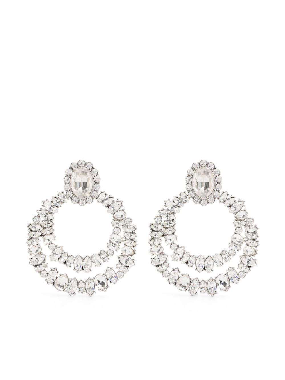 crystal double-hoop earrings - 1