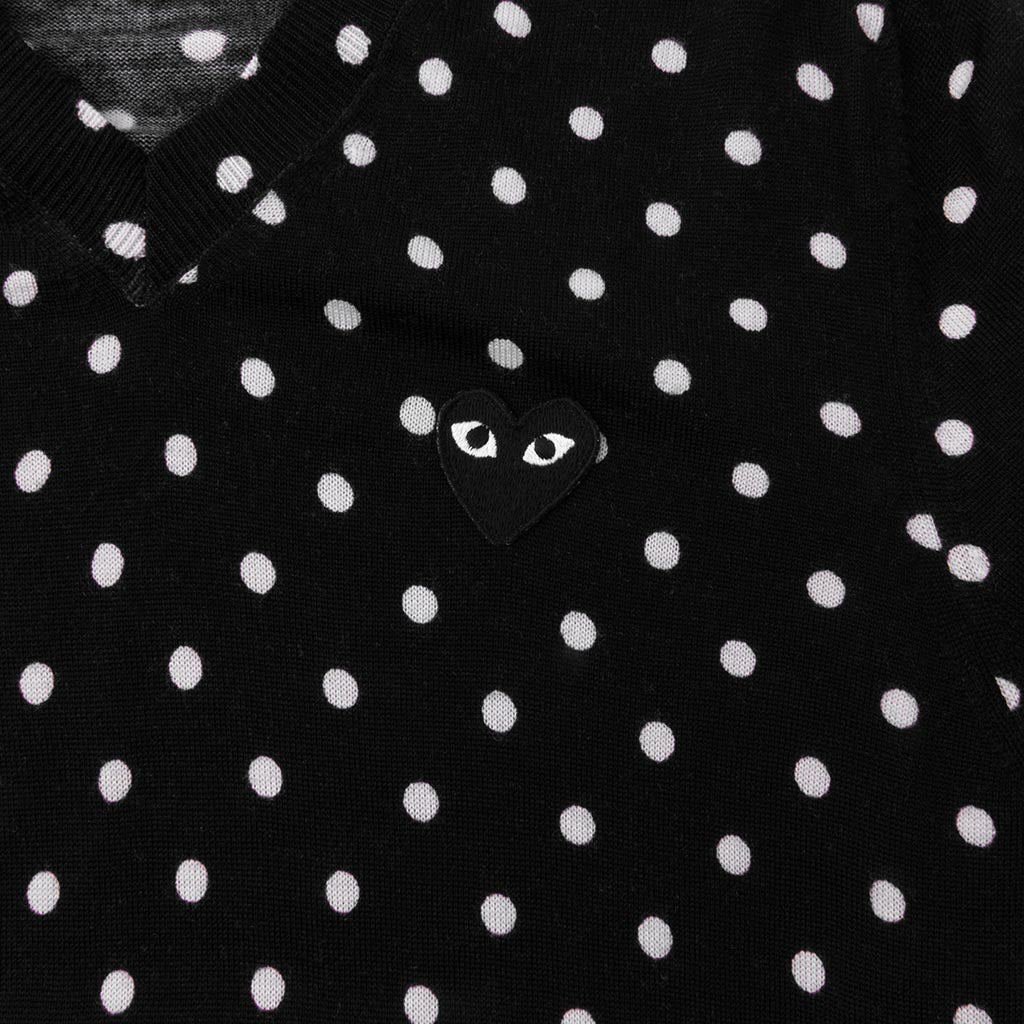 COMME DES GARCONS PLAY POLKA DOT SWEATER - BLACK - 4