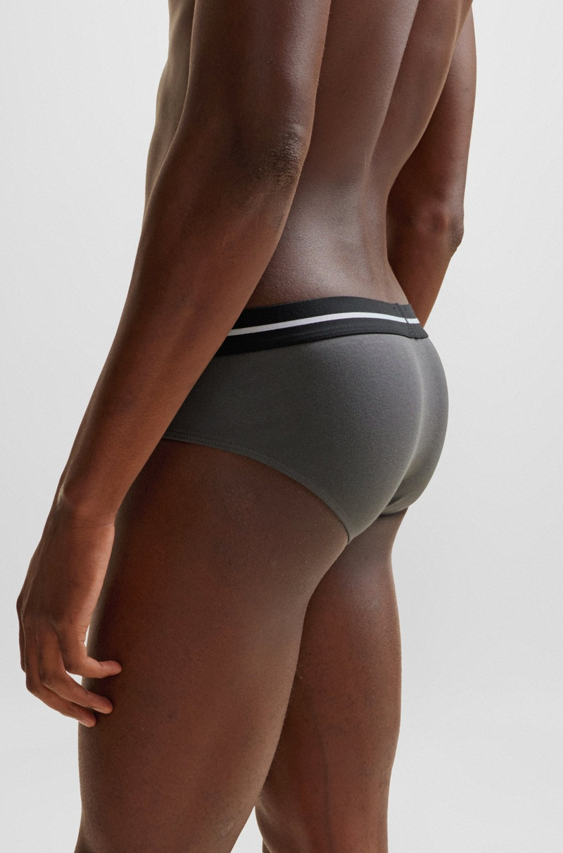 THREE-PACK OF STRETCH-COTTON TRUNKS WITH LOGO WAISTBANDS 5