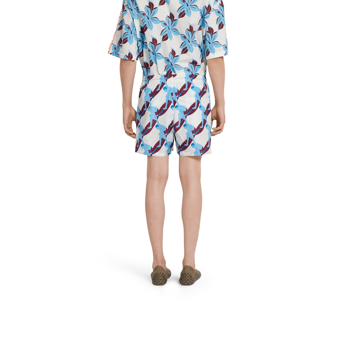 Printed technical poplin swim short - 4
