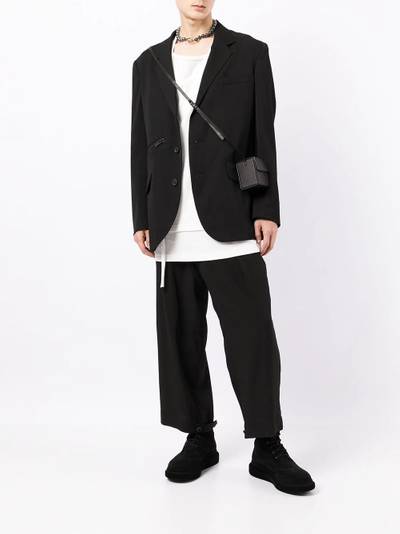 Yohji Yamamoto zip-detail cotton blazer outlook