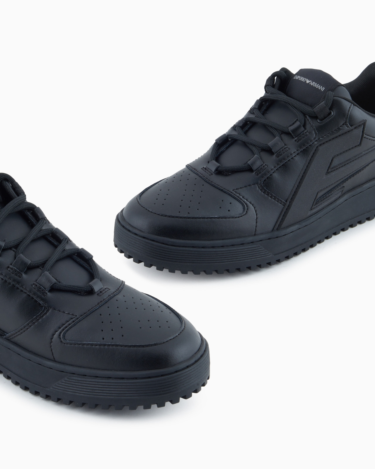 LEATHER SNEAKERS WITH OVERSIZED EA PATCH - 5
