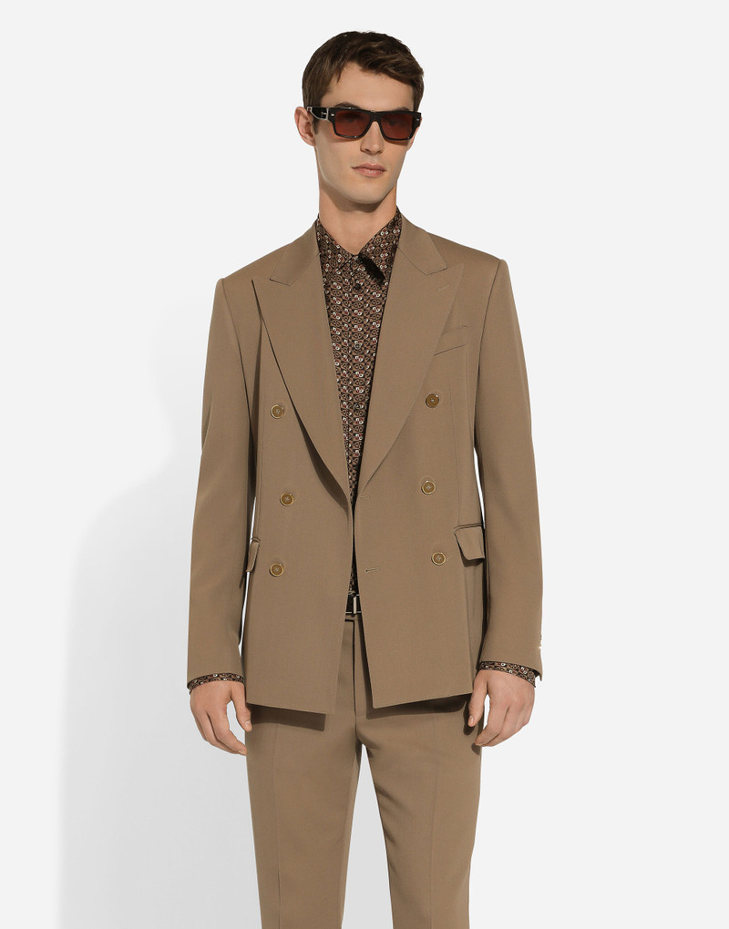 Double-breasted technical gabardine jacket 4