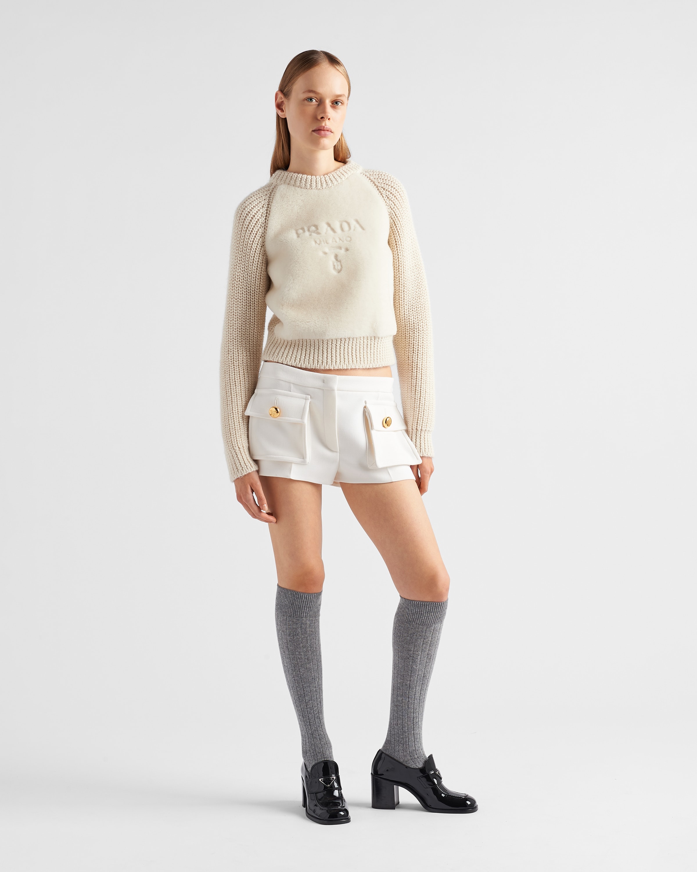 Prada Alpaca crew-neck sweater | REVERSIBLE