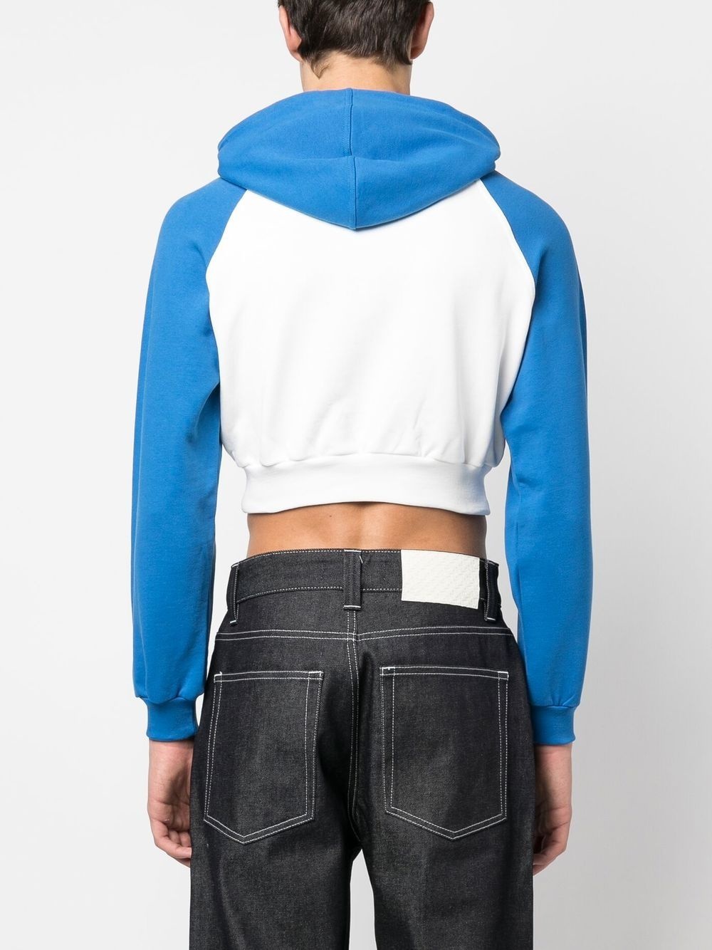 panelled cropped hoodie - 4