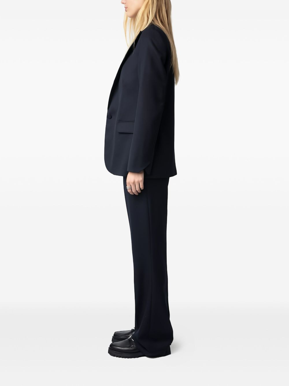 single-button wool blazer - 3