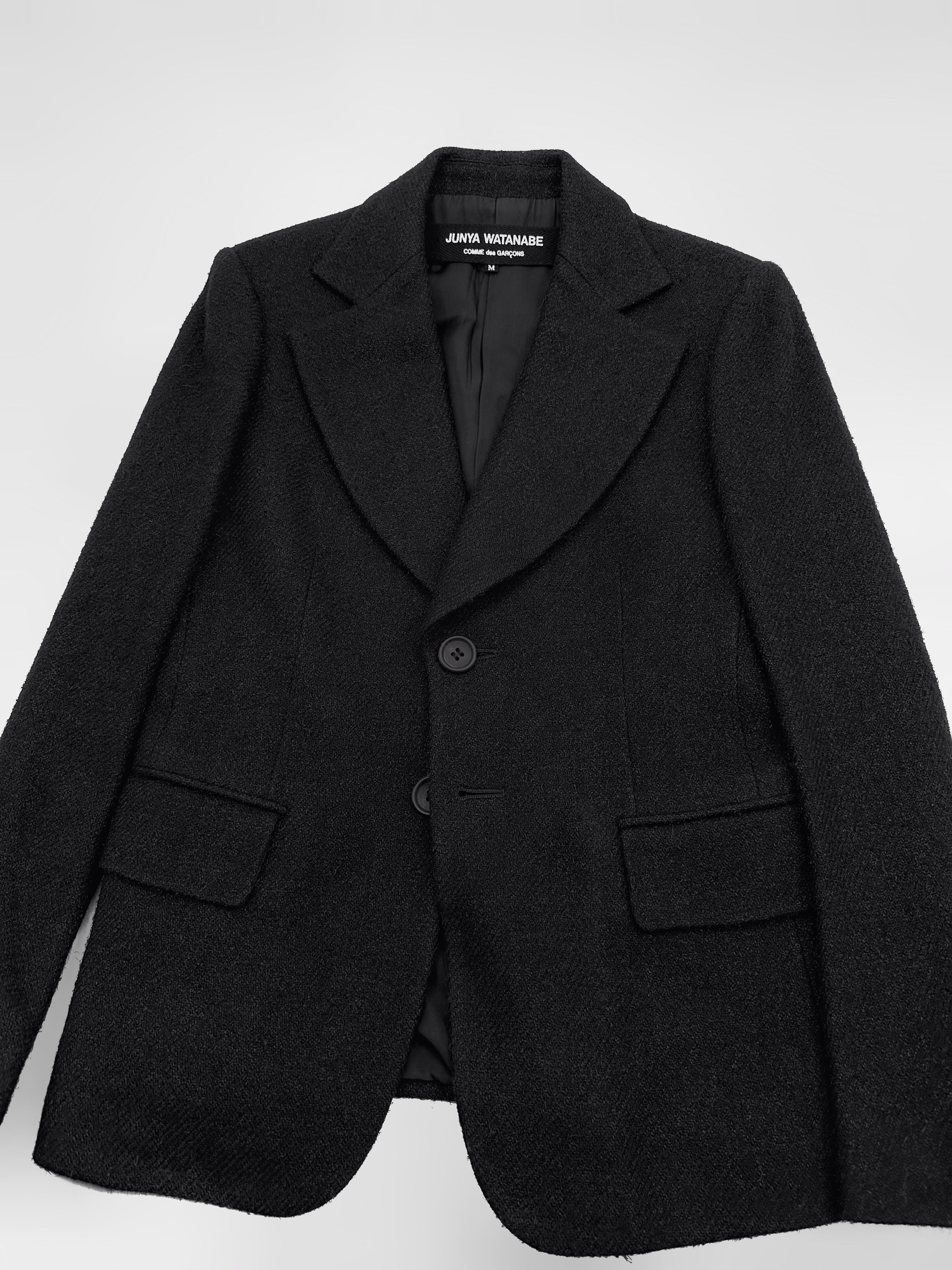 Junya Watanabe Fall 2002 Black Wool Tweed Blazer M - 4