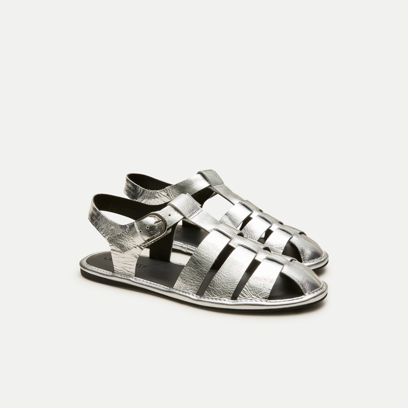 Fisherman sandals in metallic leather 1