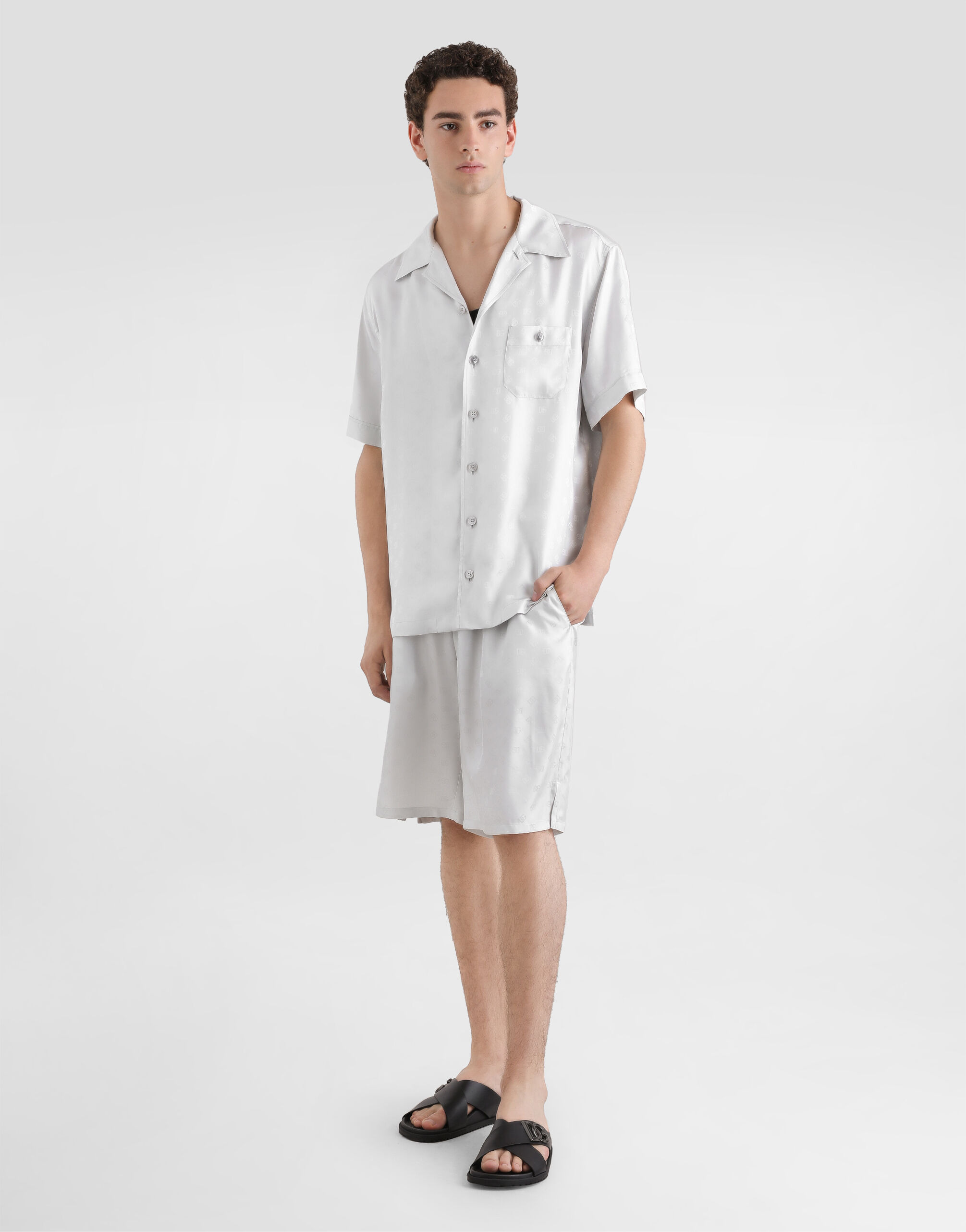 DG jacquard logo hawaii shirt - 2