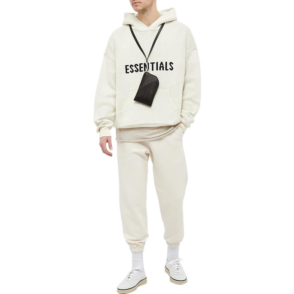 Fear of God Essentials FW21 Knit Logo Hoodie 'Buttercream' FOG-FW21-1229 - 3