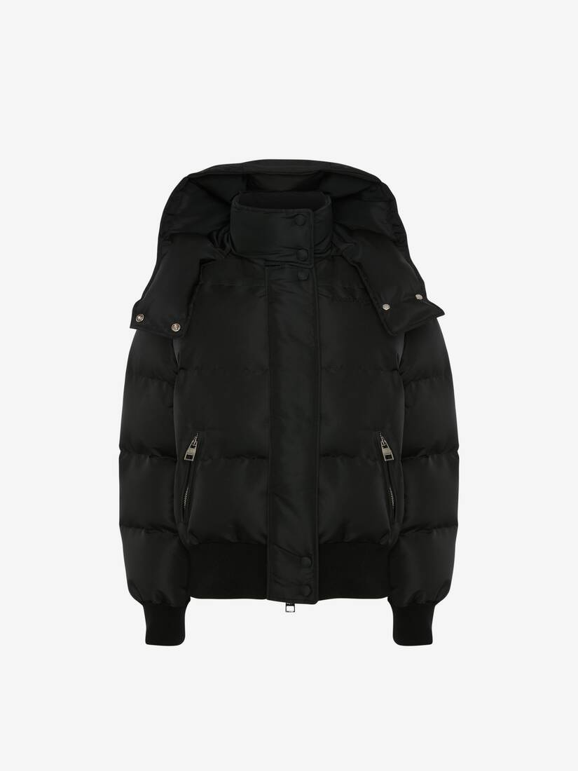 Mcqueen Graffiti Puffer Jacket in Black - 1