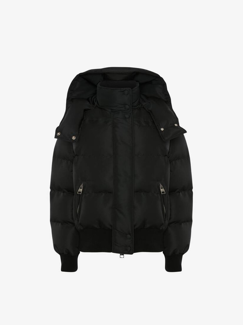 Mcqueen Graffiti Puffer Jacket in Black 1