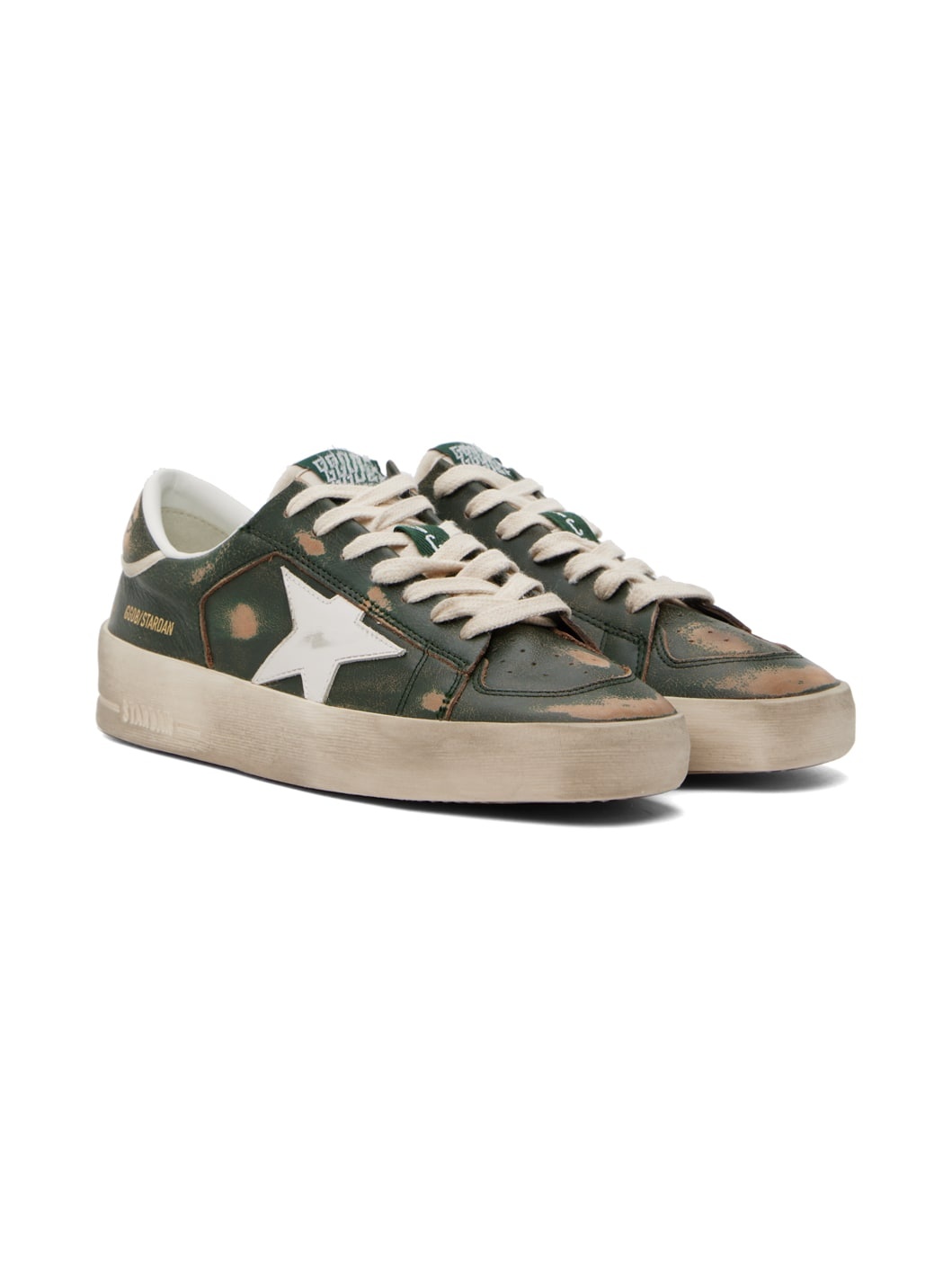 Green & White Stardan Sneakers - 4