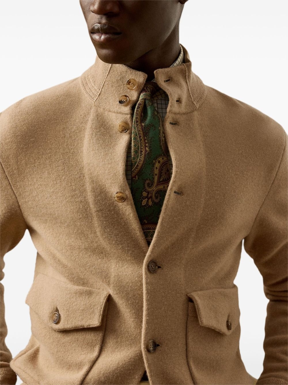 high-neck cardigan - 5