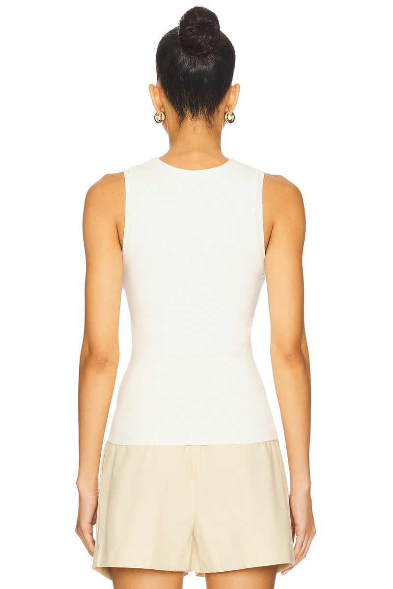 ÉTERNE Sleeveless Crewneck Soft Jersey Top outlook