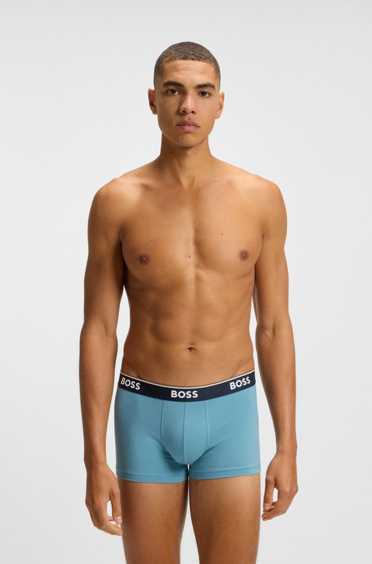 THREE-PACK OF STRETCH-COTTON TRUNKS WITH LOGO WAISTBANDS - 6