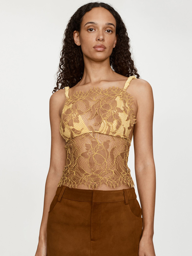 Aluna Lace Draped Silk Cami 4