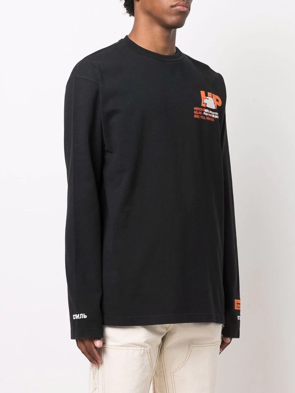 logo-print long-sleeve cotton T-shirt - 3