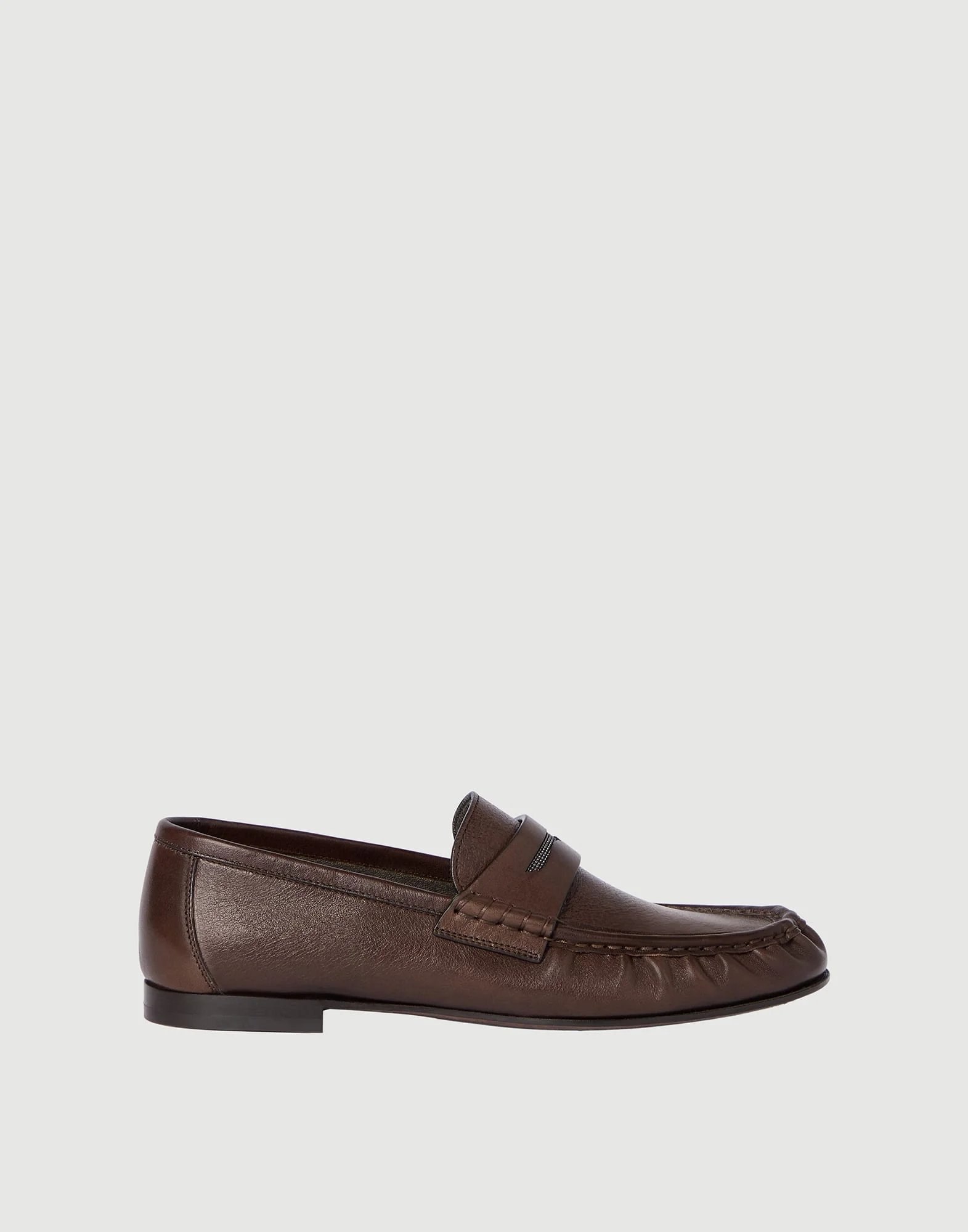 Riding calfskin penny loafers with precious detail - 1