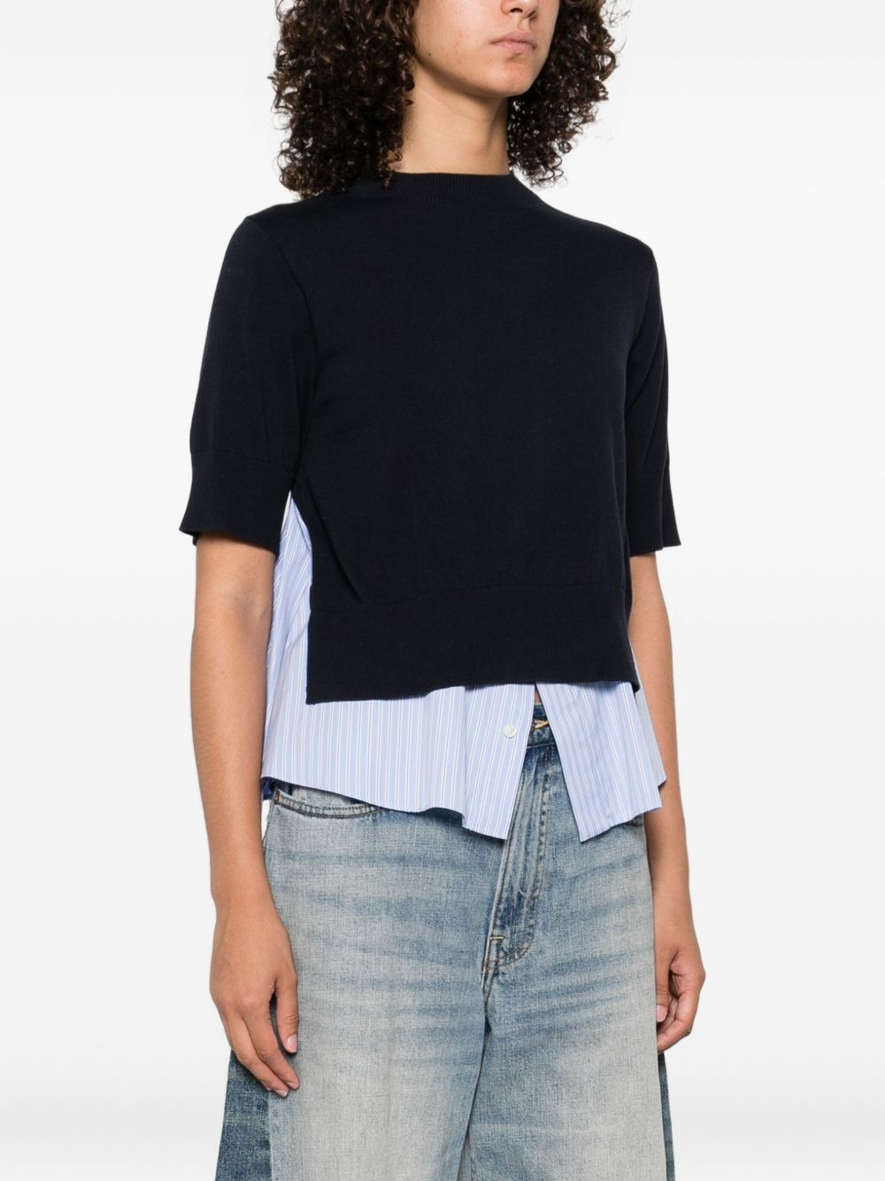 short-sleeve layered T-shirt - 3