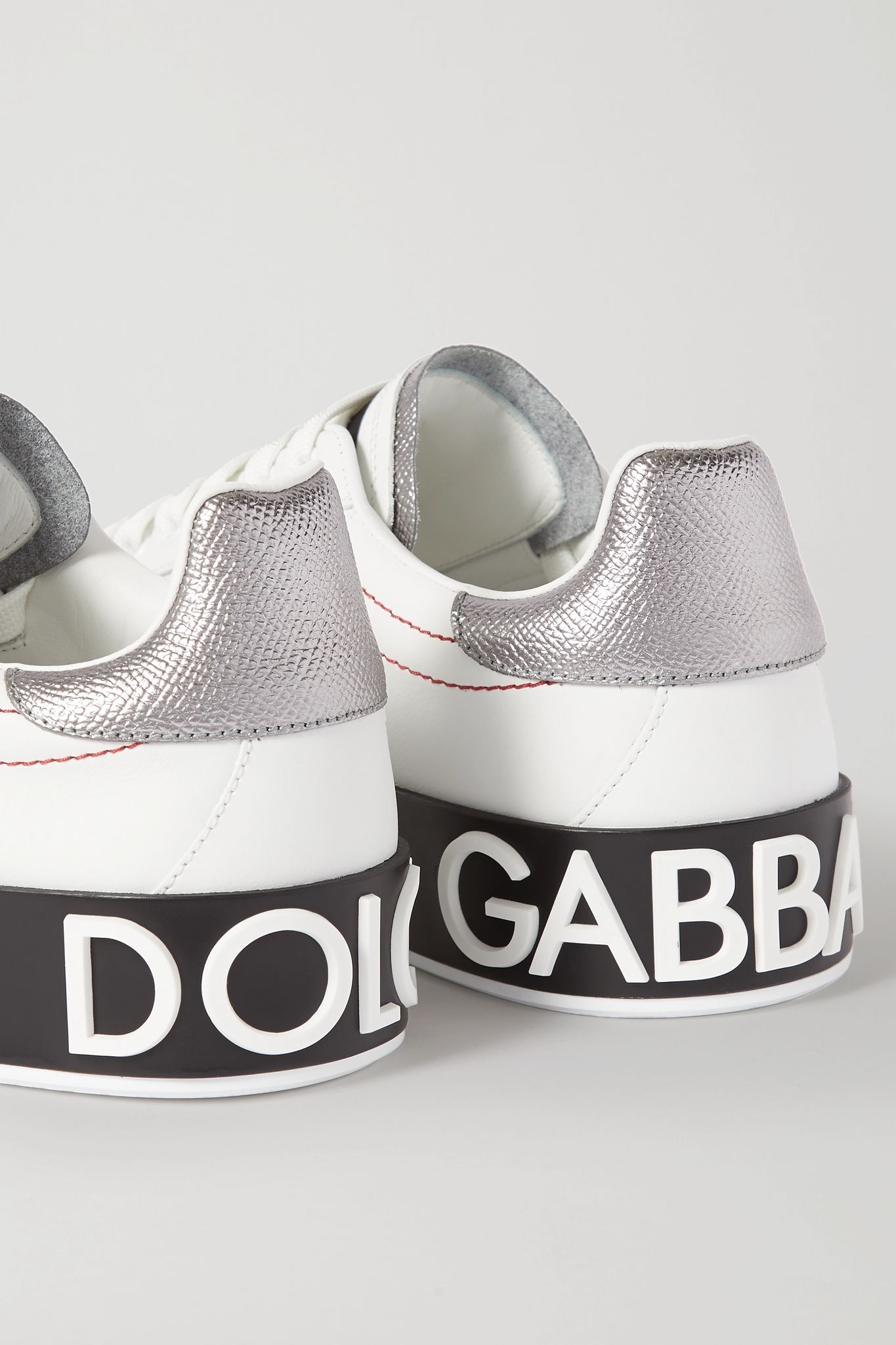 Logo-embellished leather sneakers - 5