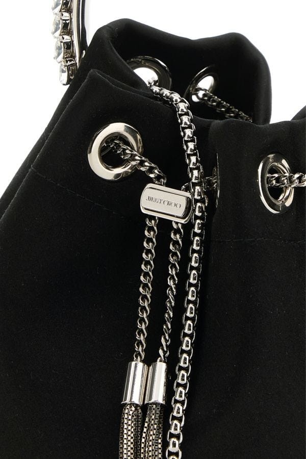 Black satin Bon Bon bucket bag - 4