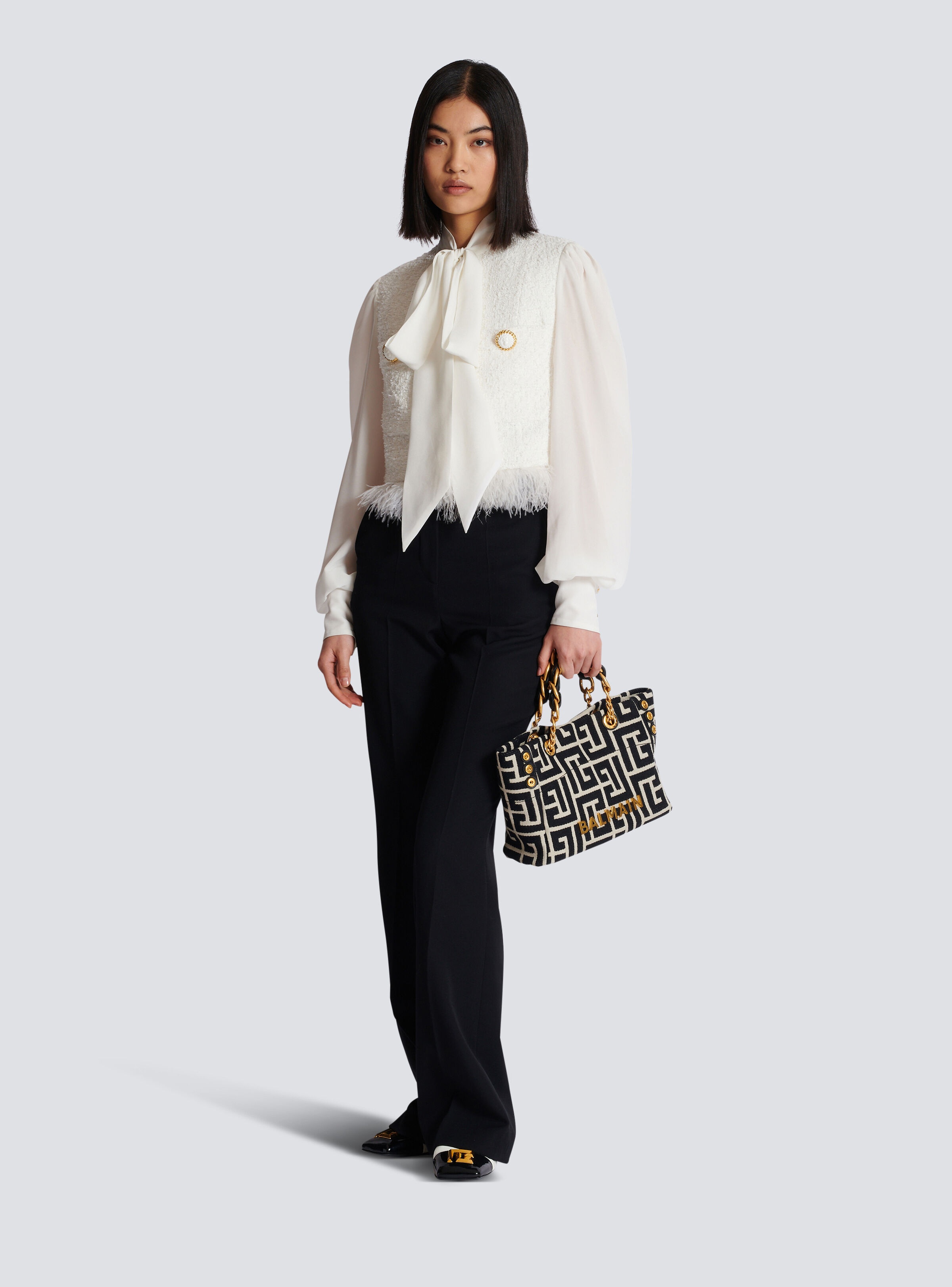 Tweed and crepe jacket - 2