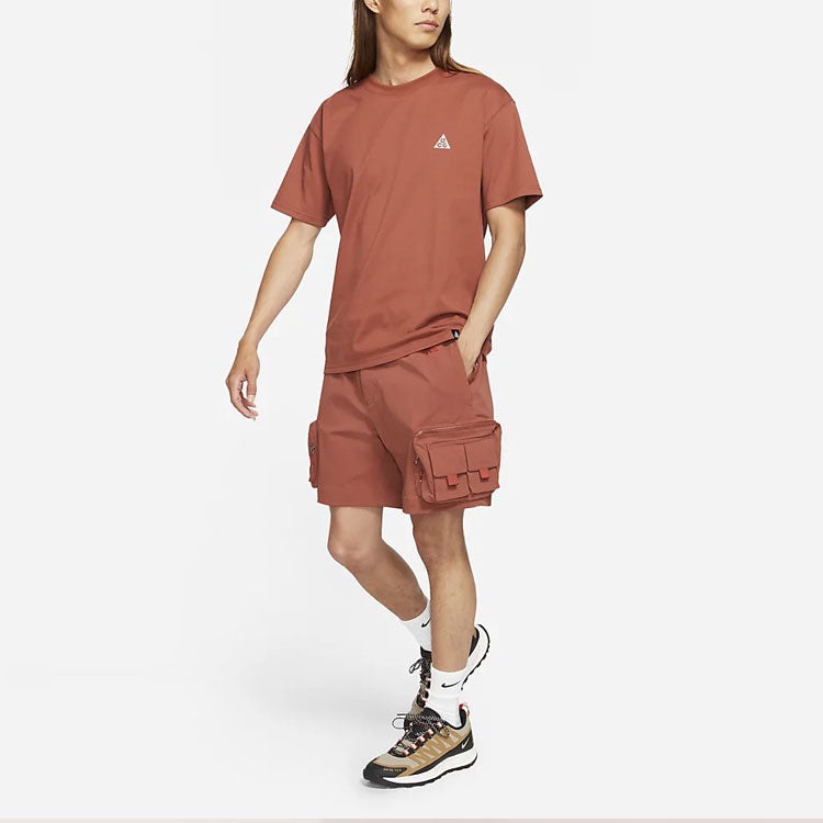 Nike ACG Embroidered Logo Lacing waterproof Multiple Pockets Shorts Red DH8348-670 - 3