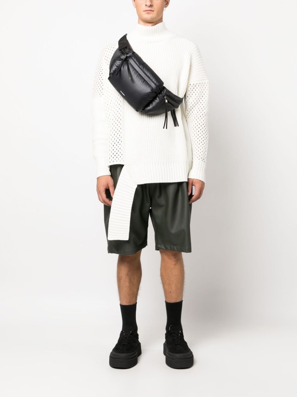 logo-print padded belt bag - 2