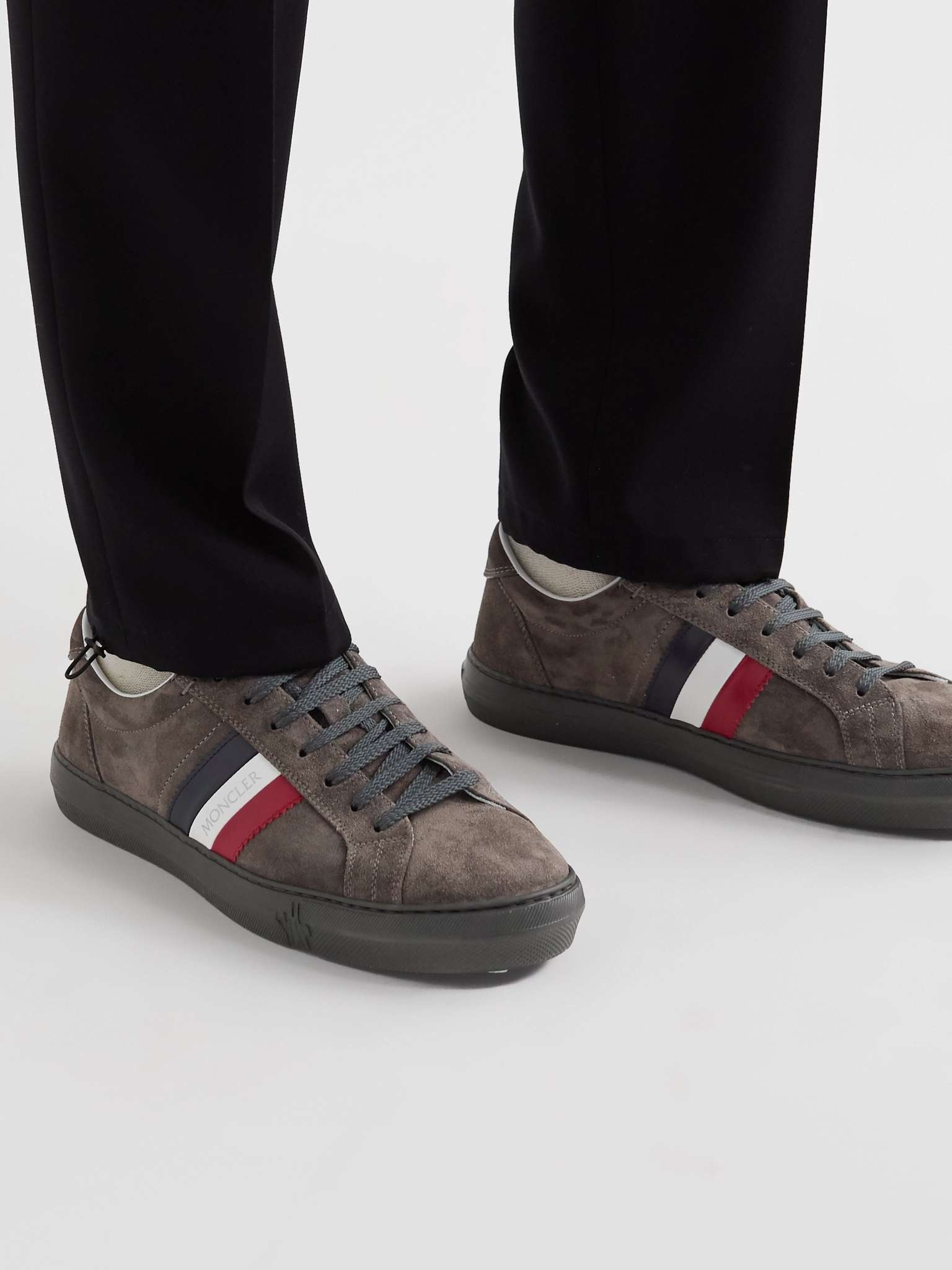 New Monaco Striped Leather Sneakers - 3