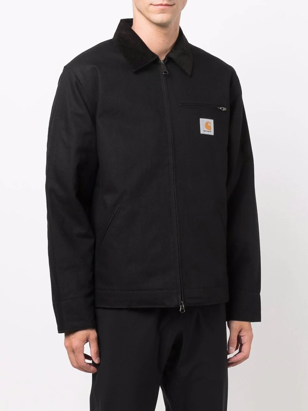 logo patch organic cotton jacket - 4