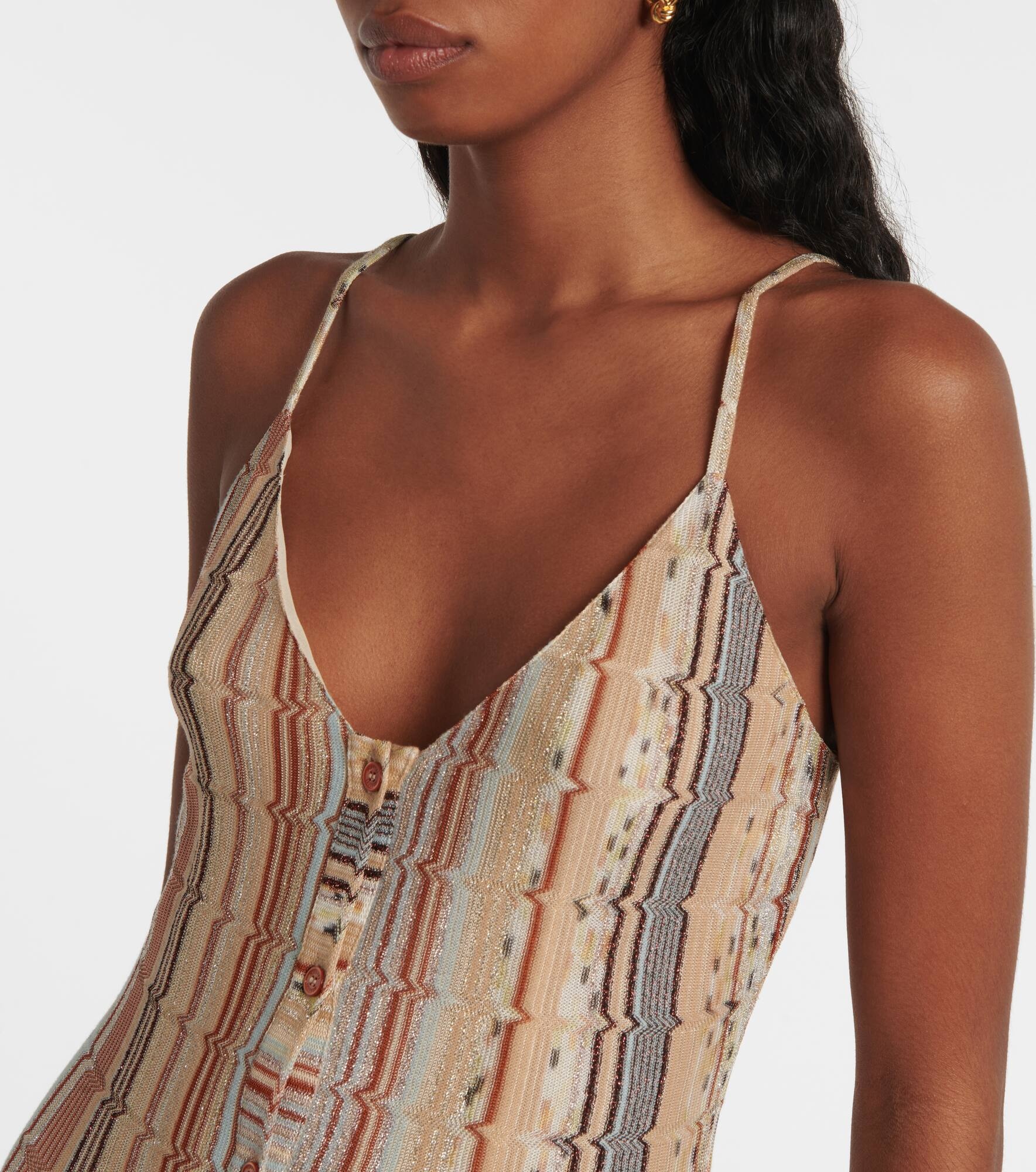 Striped lamé maxi dress - 4