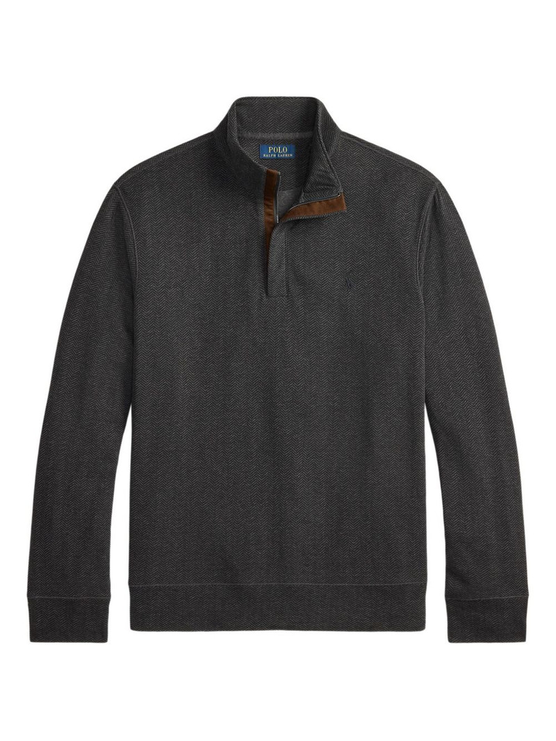 herringbone half-zip sweatshirt 1