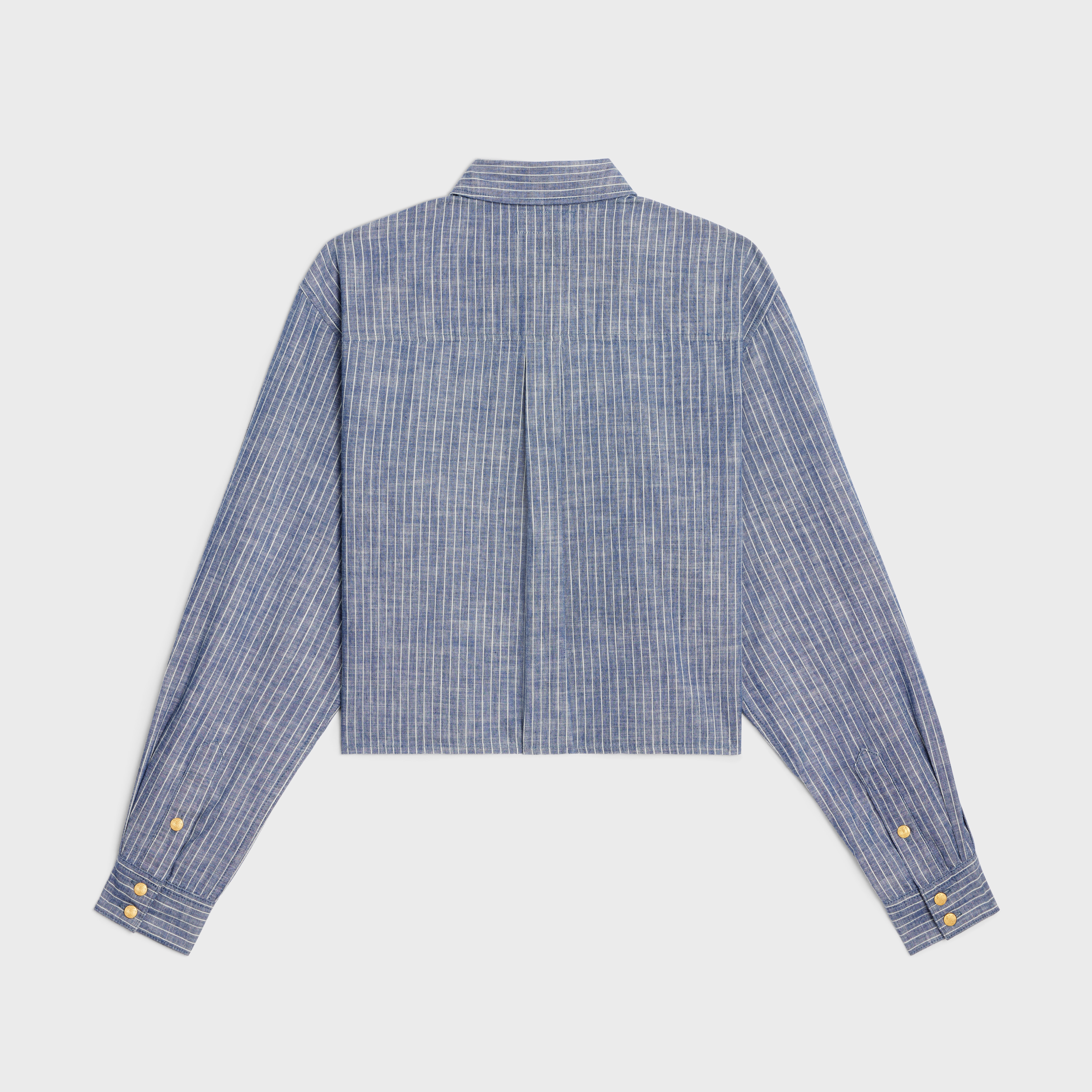 cropped shirt in striped cotton - 2