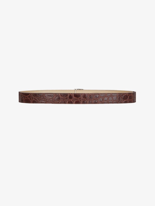 G CHAIN BUCKLE REVERSIBLE BELT IN CROCODILE EFFETC LEATHER - 2