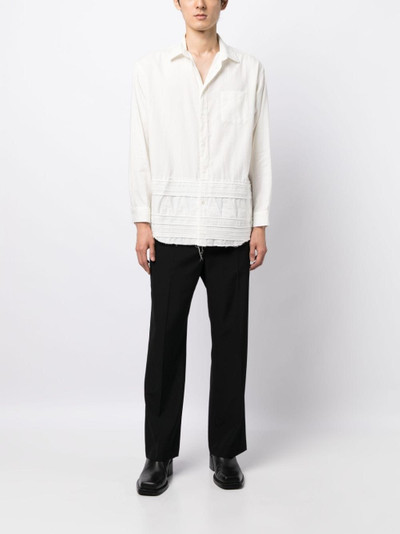 UNDERCOVER embroidered-desgin frayed shirt outlook